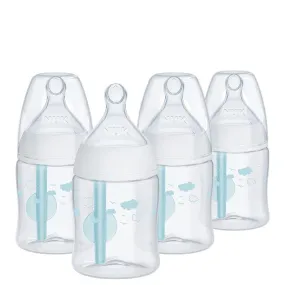 Feeding bottles 4 pcs. 150 ml each Nuk Smooth Flow Pro Anti Colic, transparent/blue