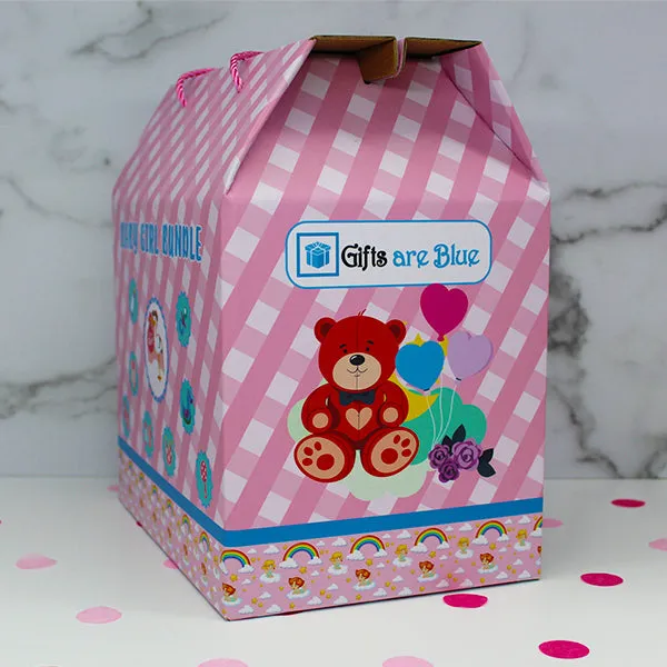 Gifts Are Blue Baby Girl Bundle Gift Set with Essentials, Toys & Accessories for 1st Year, 12 Items