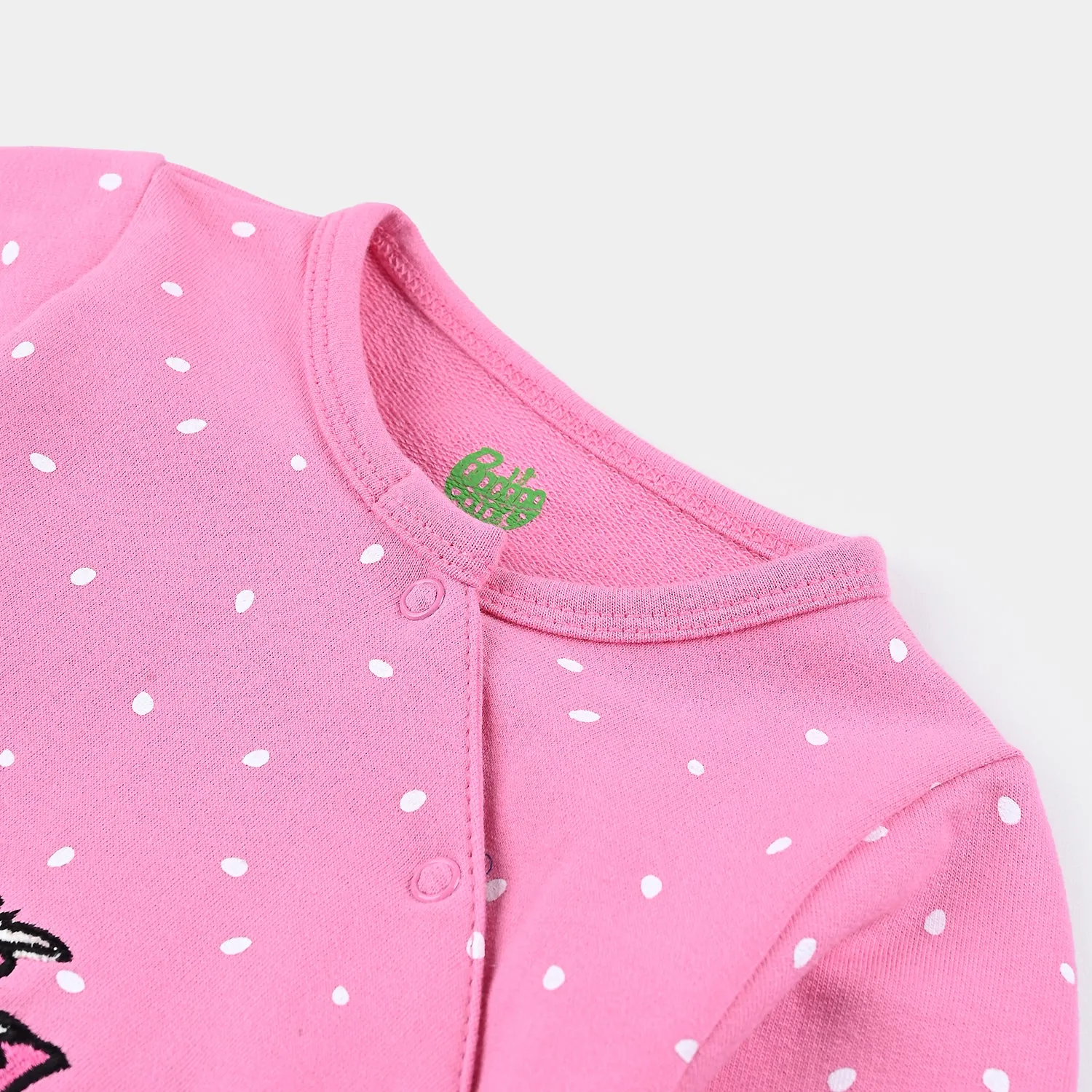 Infant Girls Cotton Terry Romper-Sachet Pink