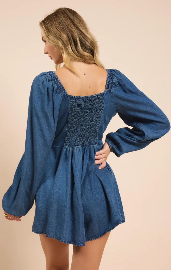 its pouring smocked back romper