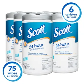 Kimberly Clark 4.5 x 8.25 in. Scott 24-Hour Sanitizing Wipes, White