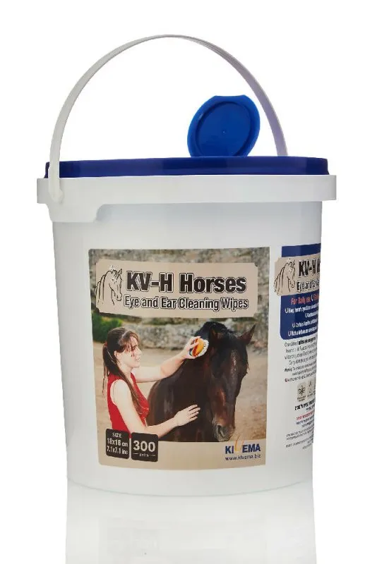 KIVEMA Horses Cleaning Gentle Wipes - Pack of 300 Horse Gentle Wipes Ideal for Sensitive Areas Like Ears, Eyes | Removes Dirt, Grime and Odor (300)