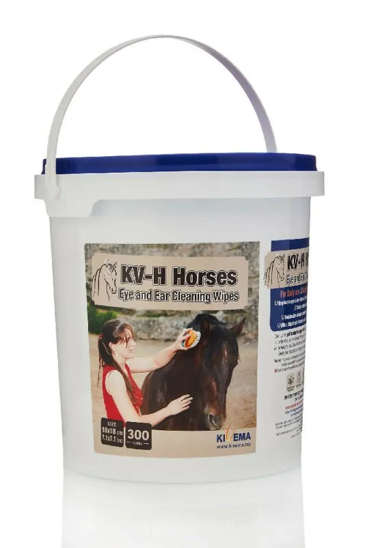 KIVEMA Horses Cleaning Gentle Wipes - Pack of 300 Horse Gentle Wipes Ideal for Sensitive Areas Like Ears, Eyes | Removes Dirt, Grime and Odor (300)