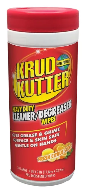 Krud Kutter 346527 Heavy-Duty Cleaner/Degreaser Wipes, 7 in L, 9 in W, Citrus-Like :PK 30: QUANTITY: 1