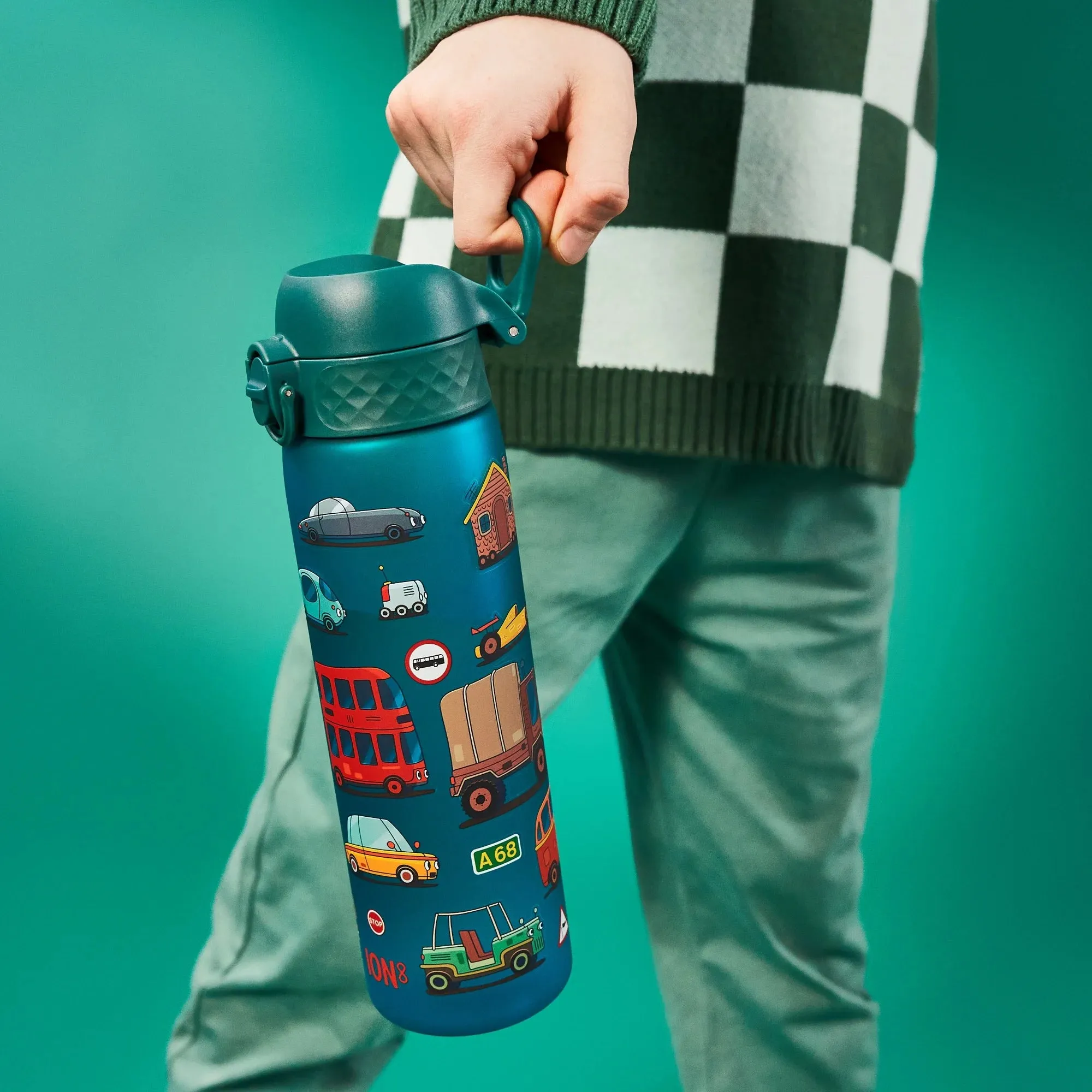 Leak Proof Slim Water Bottle, Recyclon, Automobile, 500ml (18oz)