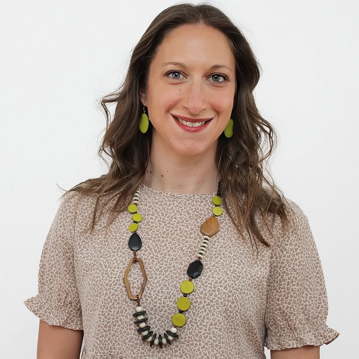 Lime Wood Bead Gabby Necklace