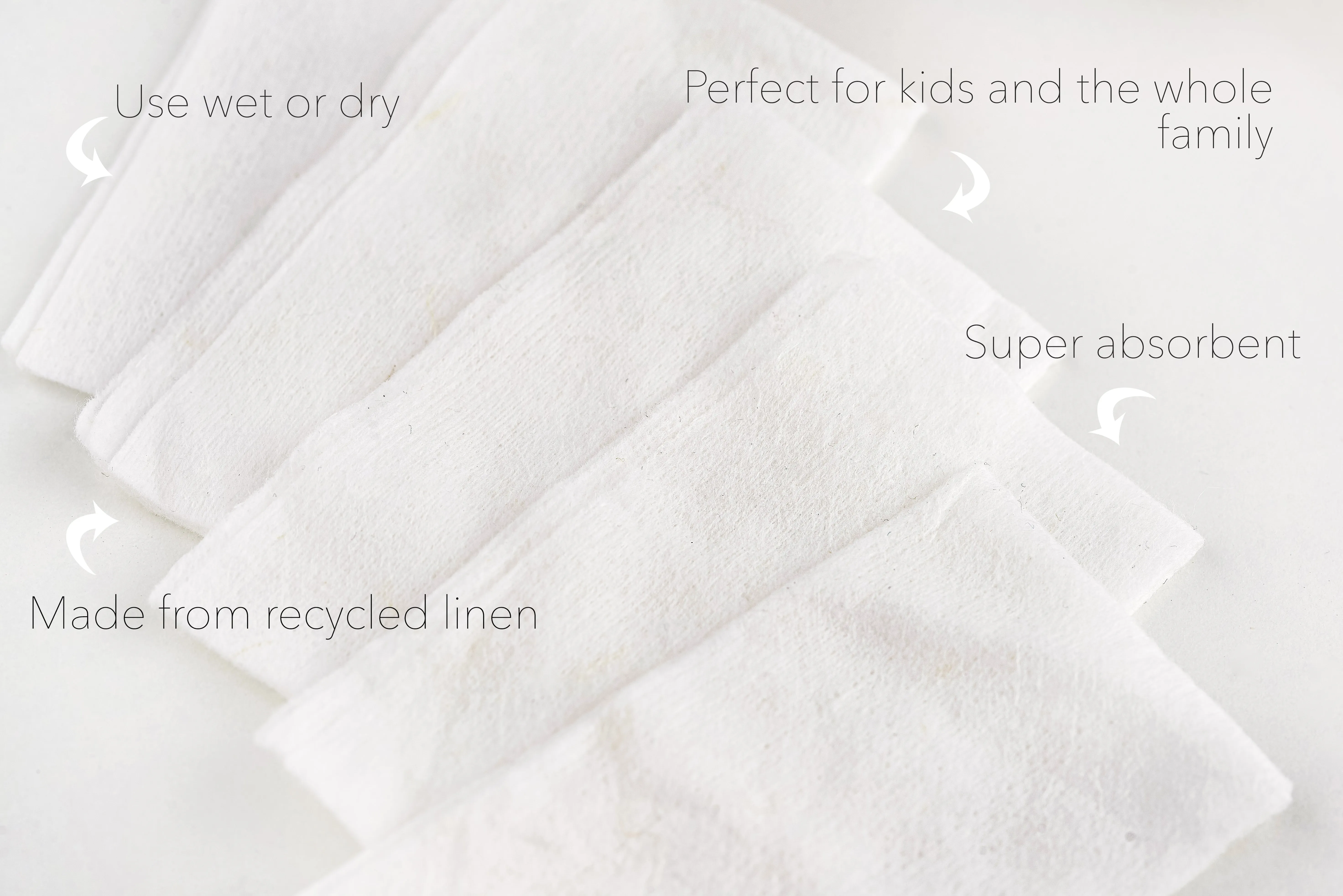Linen and cotton baby wipes