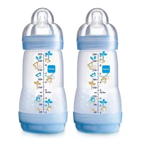 MAM Anti-Colic Bottles, 9oz - 2 Pack, Boy