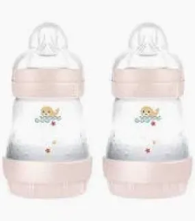 MAM Easy Start Anti-Colic Feeding Bottles 0 Months Twin Pack Pink