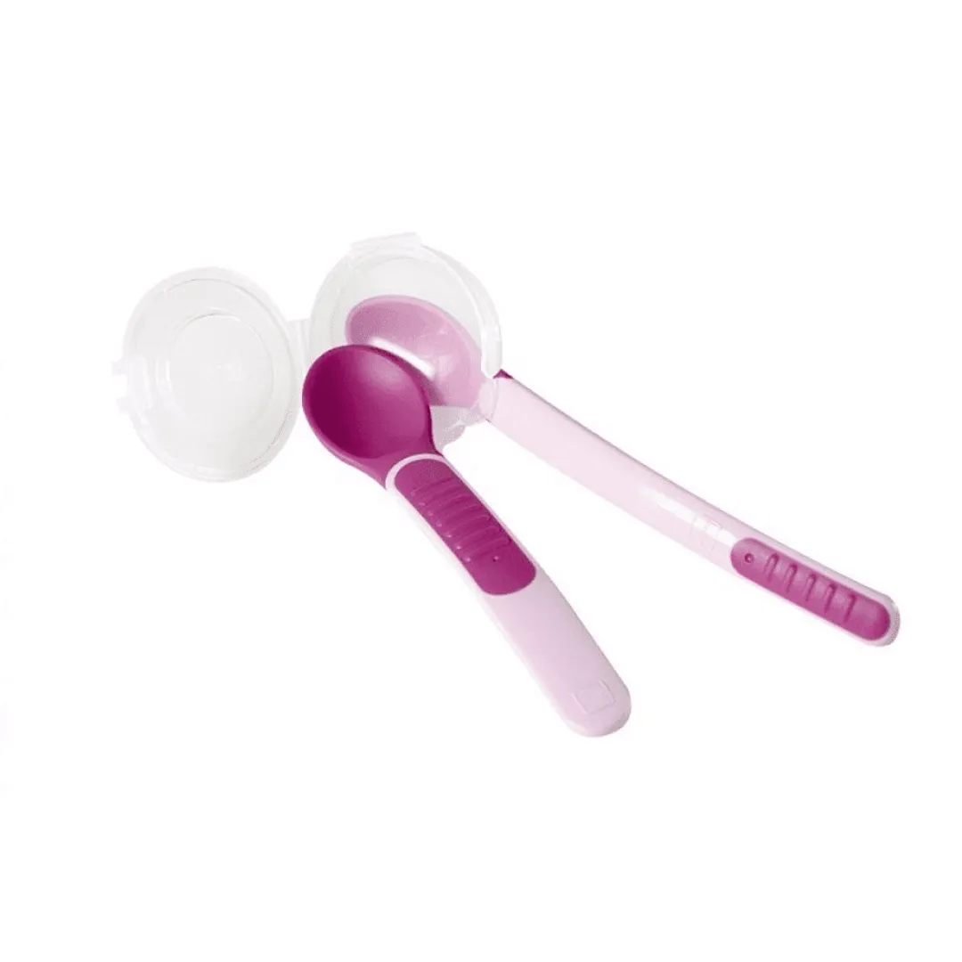 MAM Heat Sensitive Baby Feeding Spoons and Cover (6m )