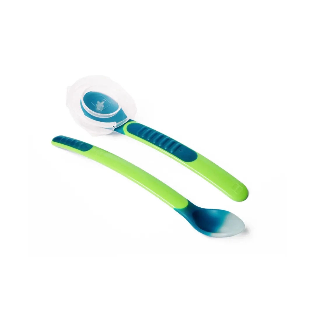 MAM Heat Sensitive Baby Feeding Spoons and Cover (6m )