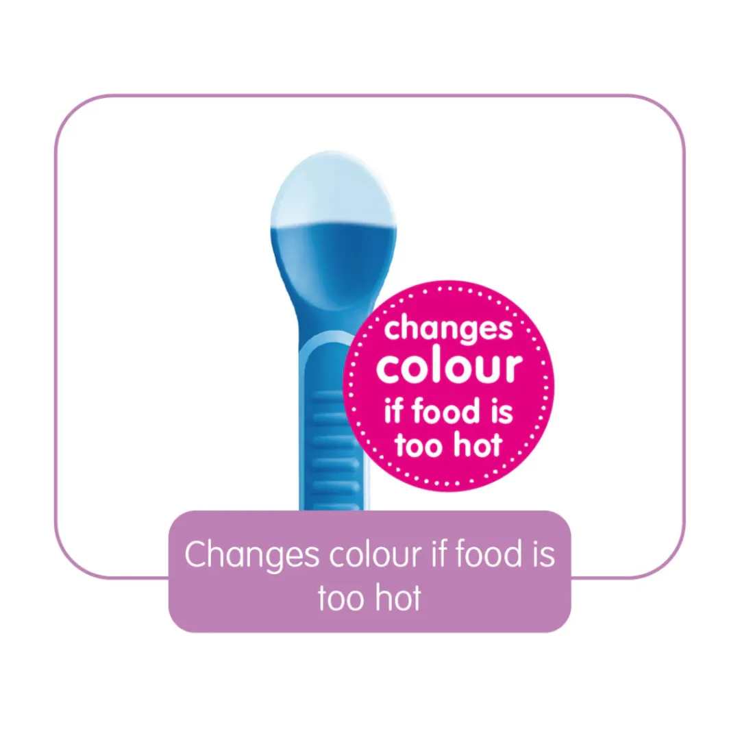 MAM Heat Sensitive Baby Feeding Spoons and Cover (6m )