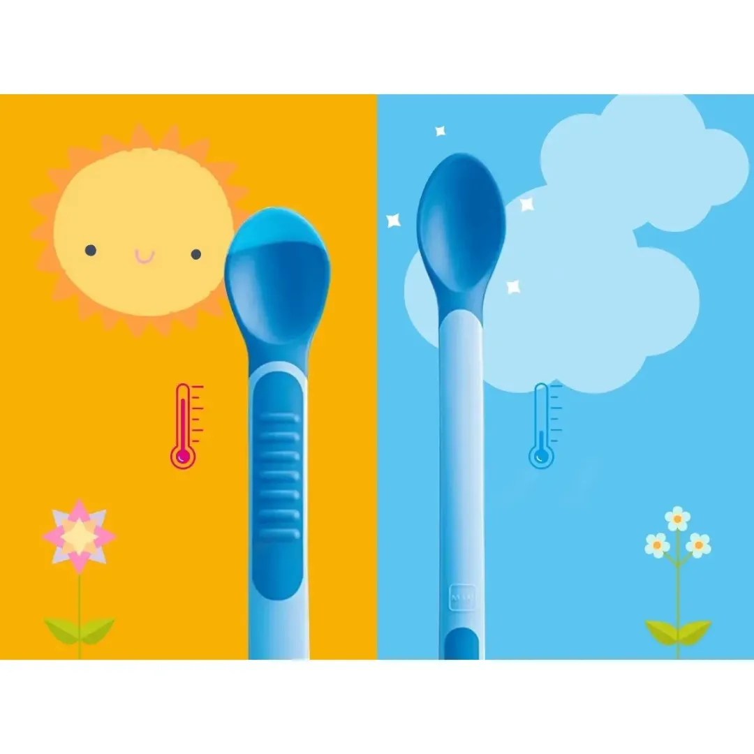 MAM Heat Sensitive Baby Feeding Spoons and Cover (6m )