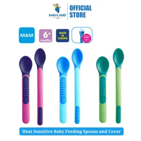 MAM Heat Sensitive Baby Feeding Spoons and Cover (6m )