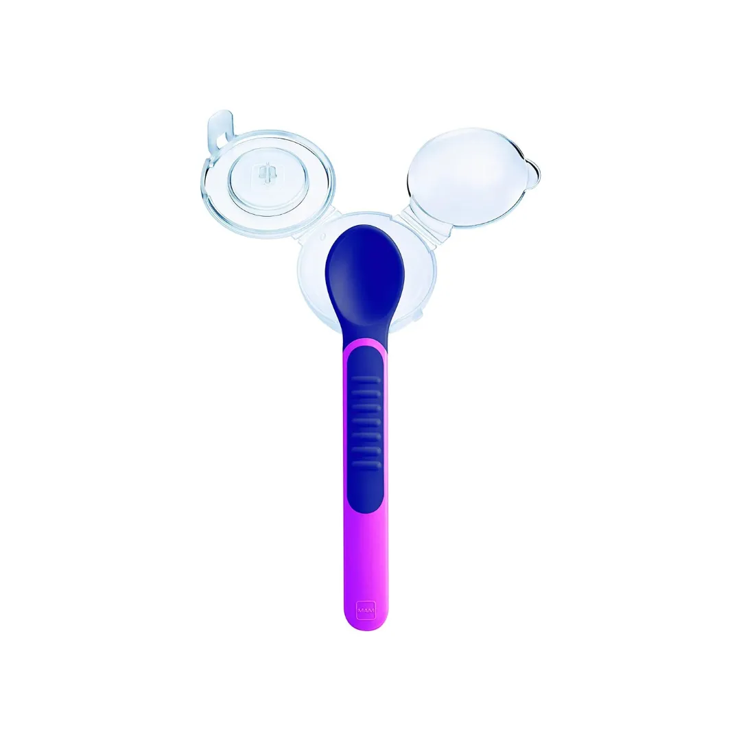 MAM Heat Sensitive Baby Feeding Spoons and Cover (6m )