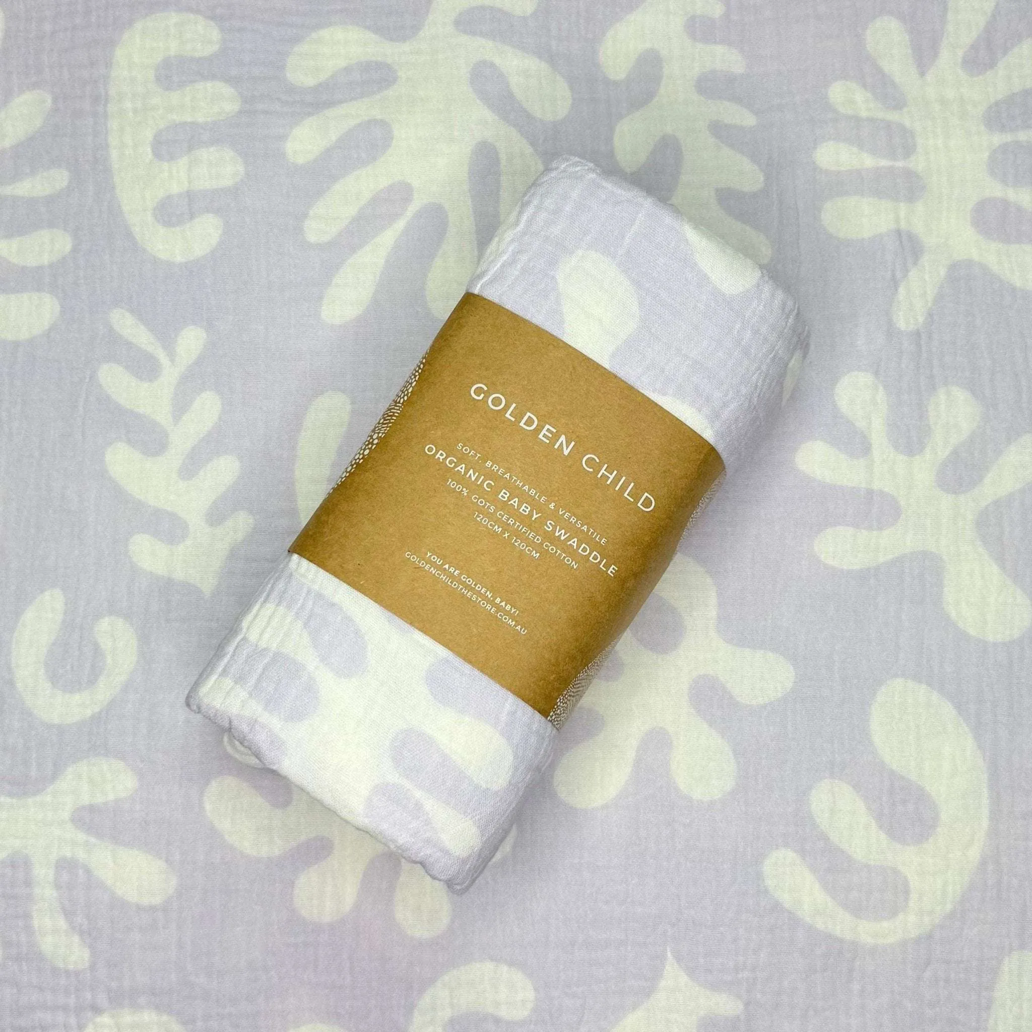 Marine Dream Organic Cotton Baby Swaddle - Lilac