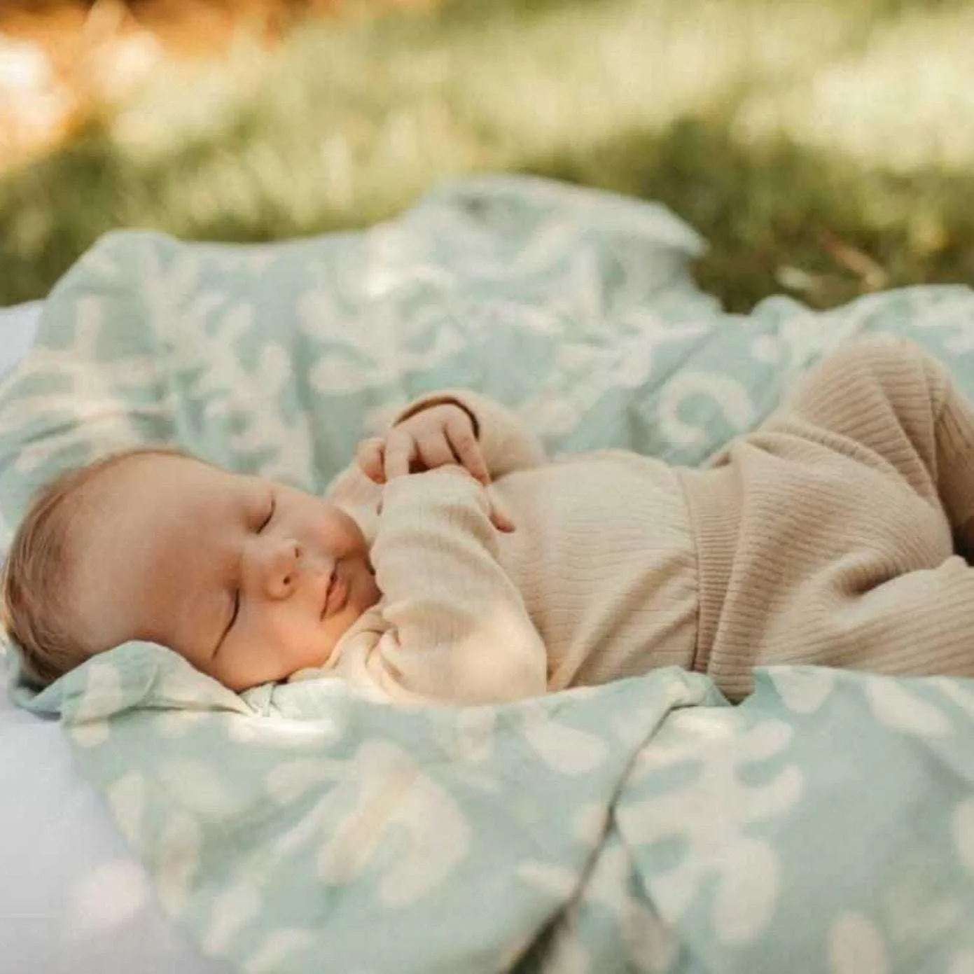 Marine Dream Organic Cotton Baby Swaddle - Mineral