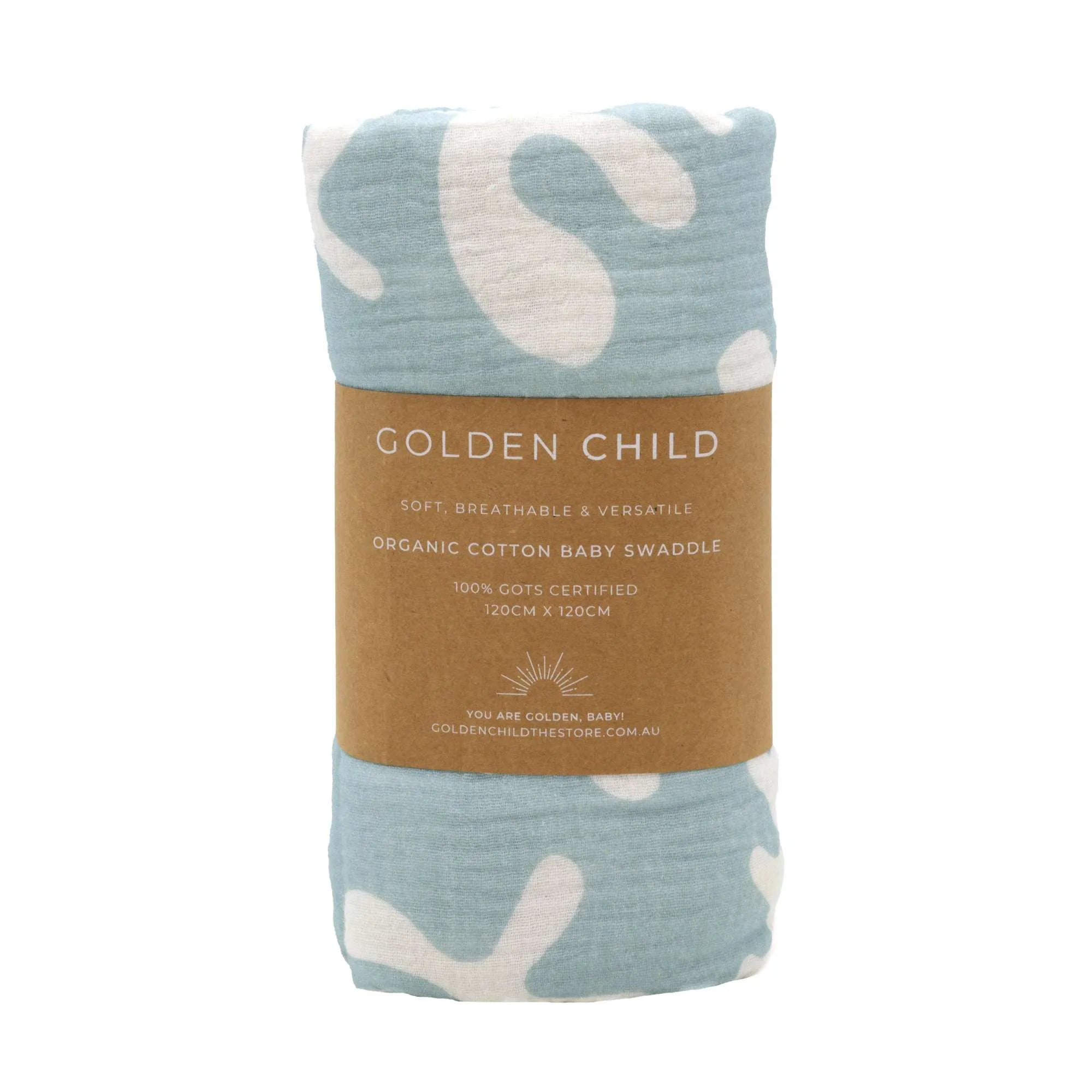Marine Dream Organic Cotton Baby Swaddle - Mineral