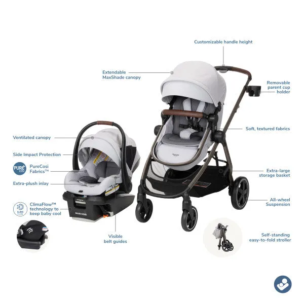 Maxi-Cosi Zelia2 Luxe  5-in-1 Travel System / Brixy Exclusive Arctic Frost