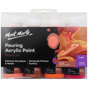 Mont Marte Pouring Acrylic 120ml 4pc - Coral