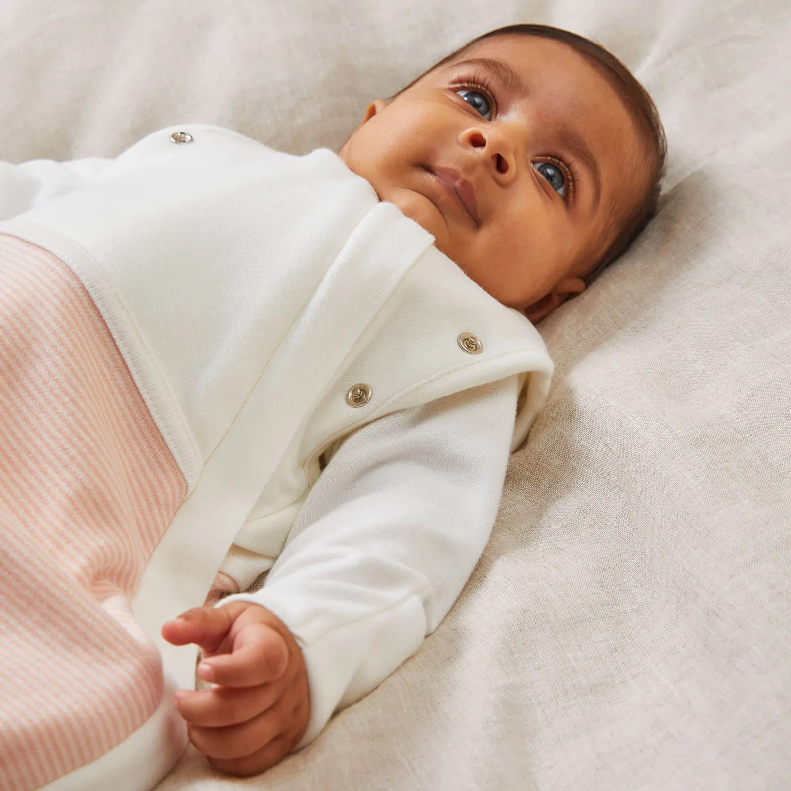 MORI Newborn Swaddle Bag (Blush Stripe)