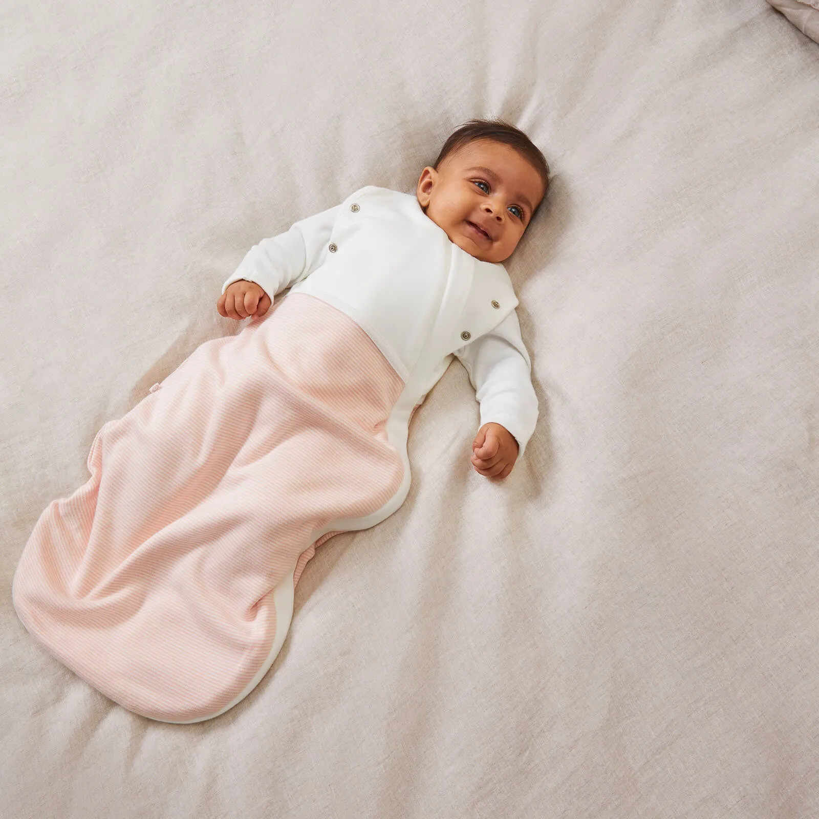 MORI Newborn Swaddle Bag (Blush Stripe)