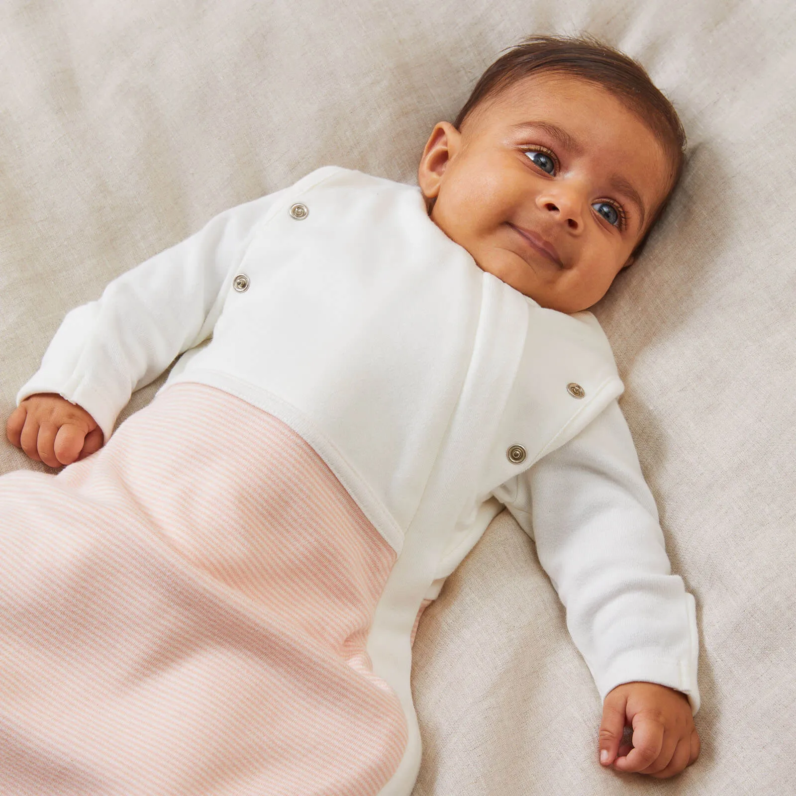 MORI Newborn Swaddle Bag (Blush Stripe)