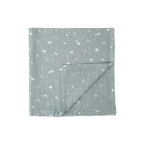 MORI Pre-Washed Large Muslin Swaddle - Blue