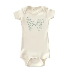 Organic Short Sleeve Onesie - Sage Tiger