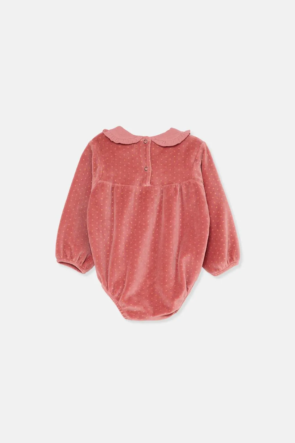 ORGANIC VELOUR GOLD BABY ROMPER