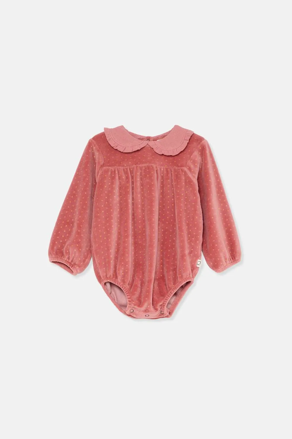 ORGANIC VELOUR GOLD BABY ROMPER