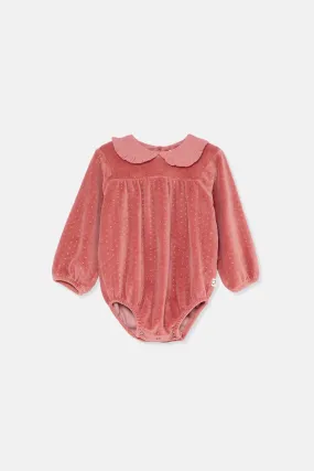 ORGANIC VELOUR GOLD BABY ROMPER
