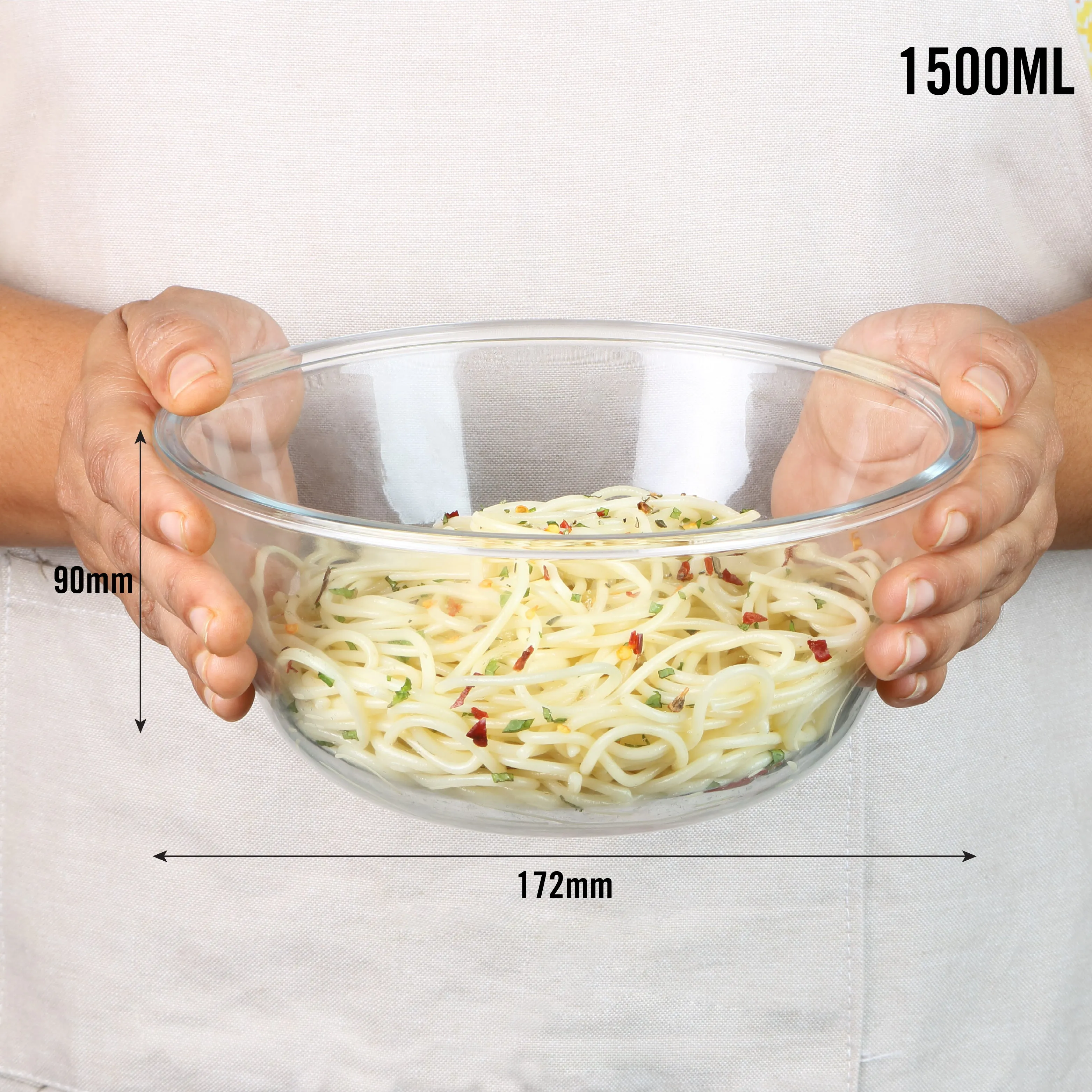 Ornella Glass Mixing Bowl Set, Set of 3