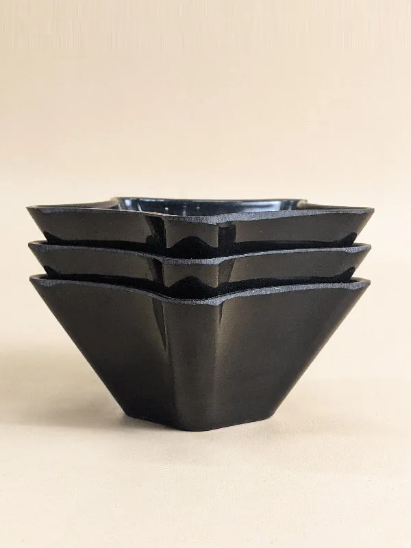 Pack Of 3 Melamine Small Dip Bowls Black MB25