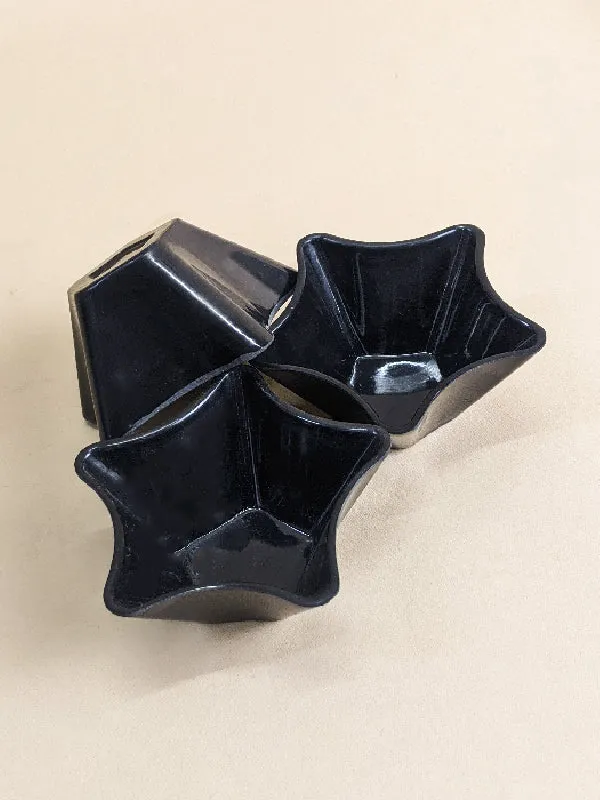Pack Of 3 Melamine Small Dip Bowls Black MB25