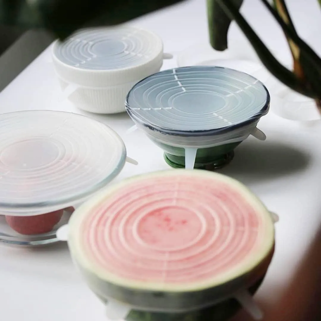 Reusable Silicone Stretch Lids - Pack of 6