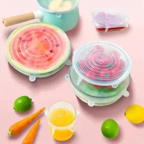 Reusable Silicone Stretch Lids - Pack of 6