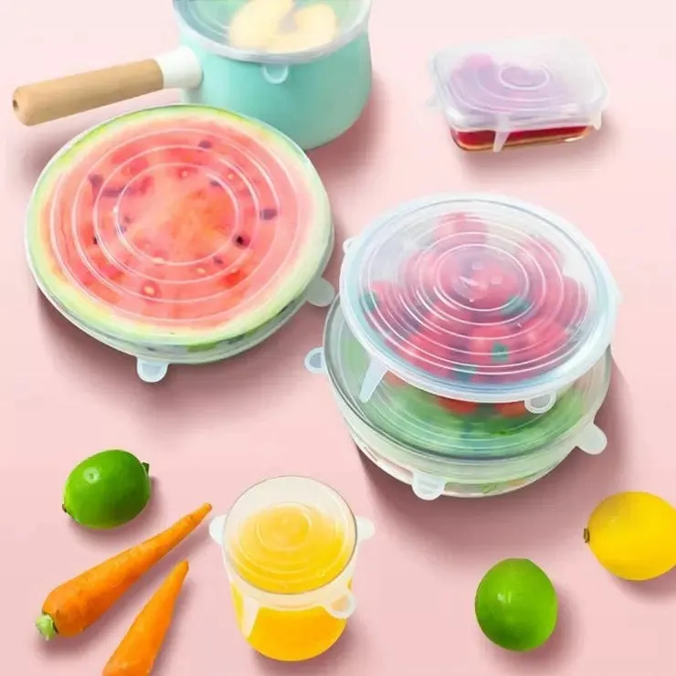Reusable Silicone Stretch Lids - Pack of 6