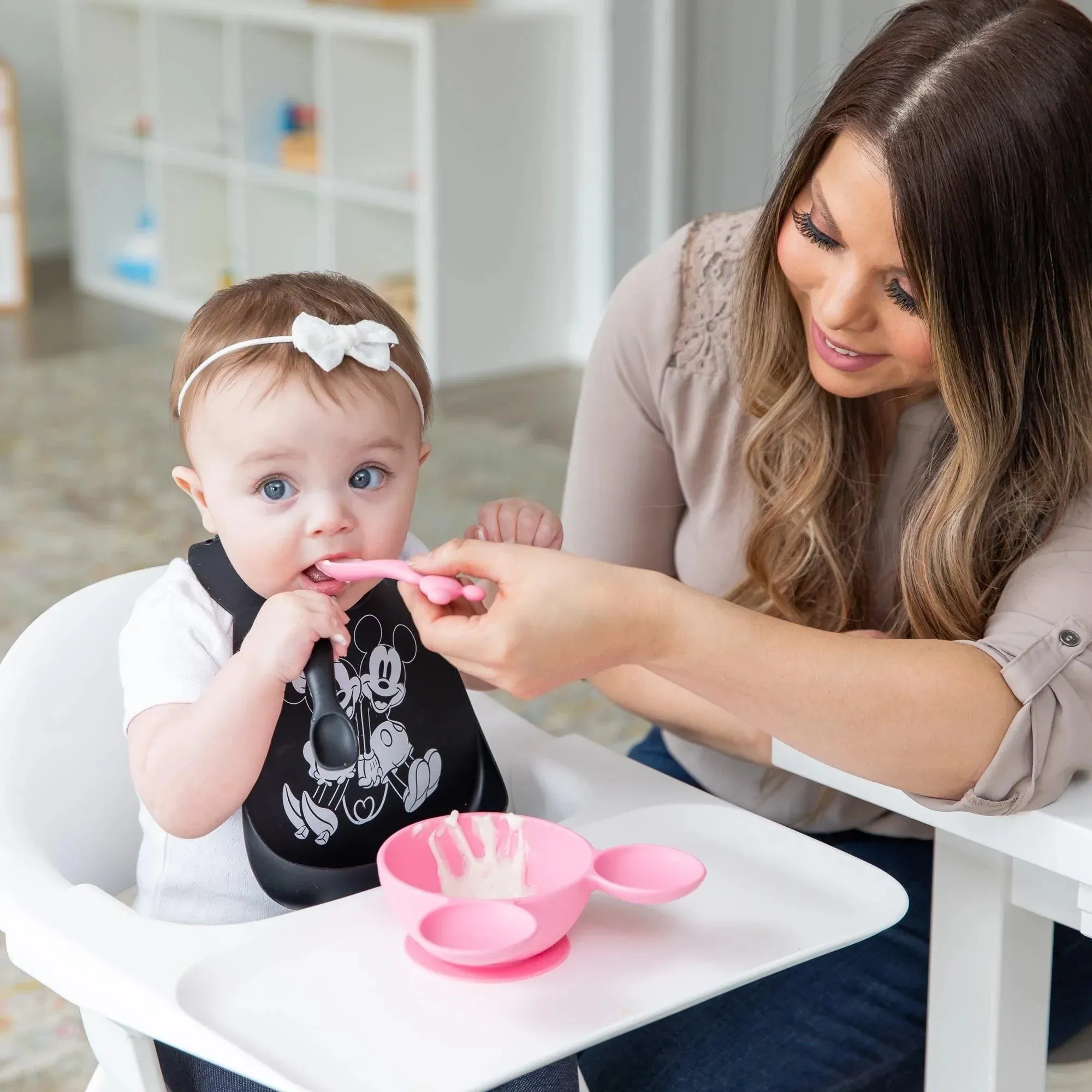 Silicone Dipping Spoons: Minnie Mouse (Black and Pink)