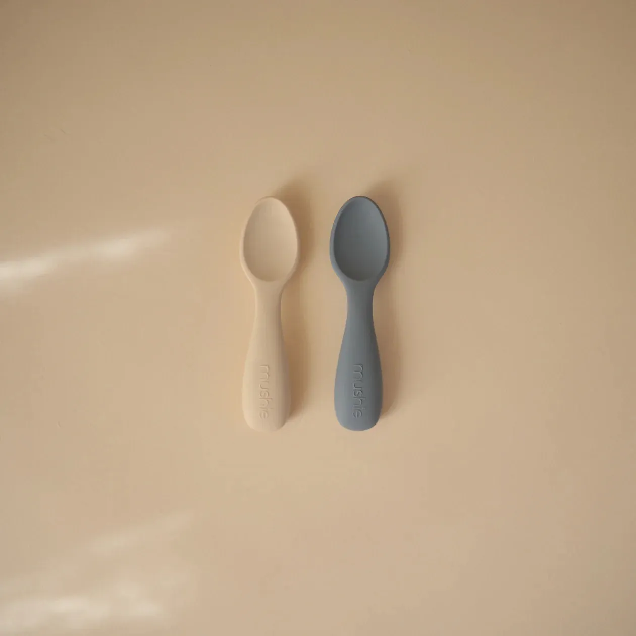 Silicone Toddler Starter Spoons Blush/Shifting Sand 2-Pack