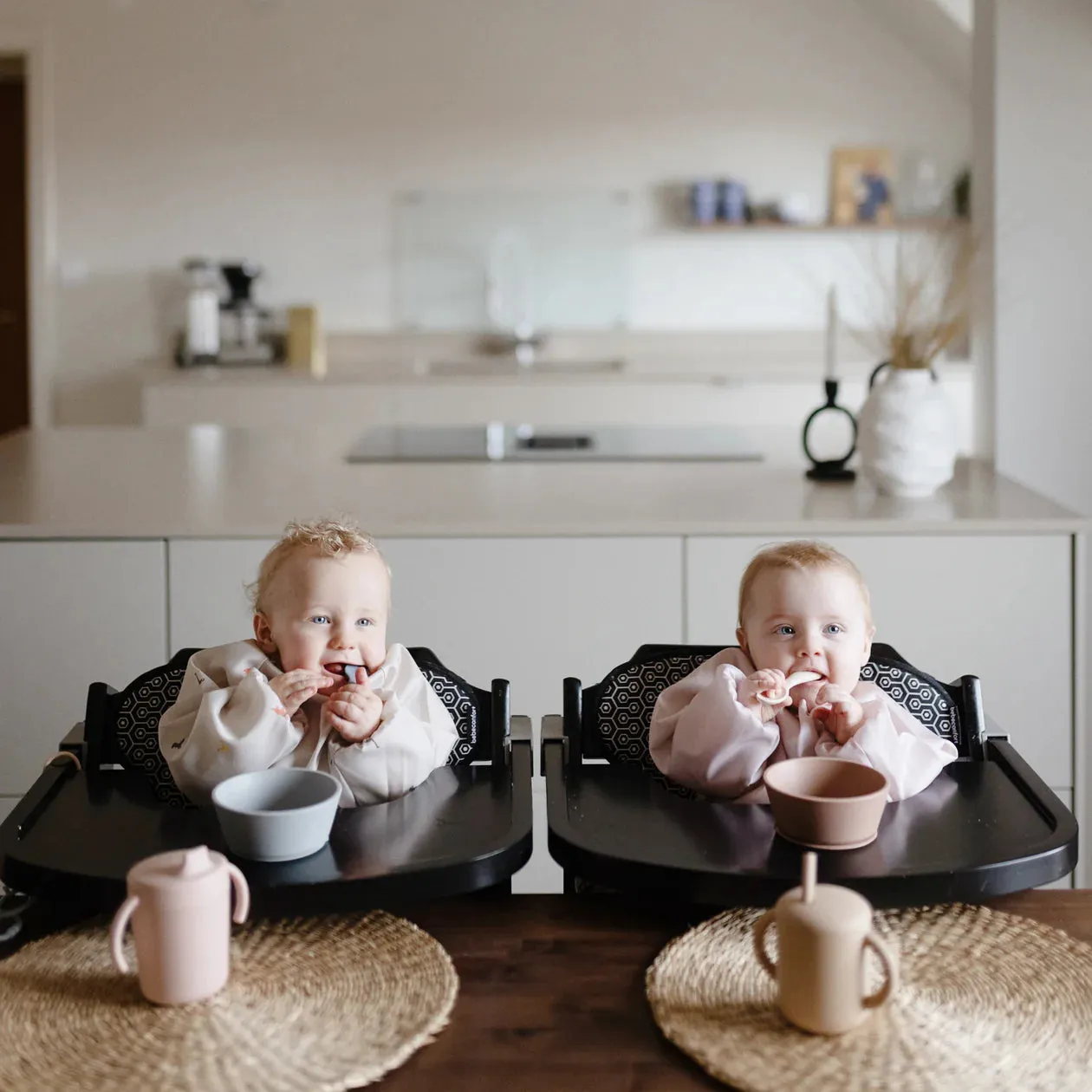 Silicone Toddler Starter Spoons Blush/Shifting Sand 2-Pack