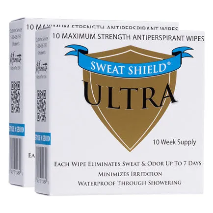 Sweat Shield Ultra Antiperspirant Wipes. Stop Sweating & Odor For Up To 7 Days. 20 Week Supply- Doctor Recommended