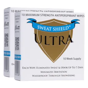 Sweat Shield Ultra Antiperspirant Wipes. Stop Sweating & Odor For Up To 7 Days. 20 Week Supply- Doctor Recommended
