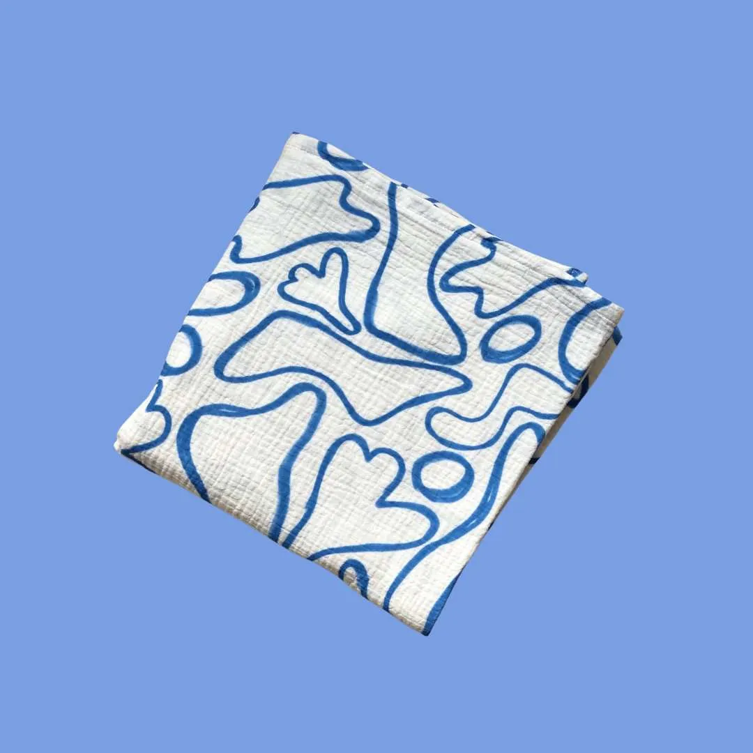 The Laze Organic Cotton Baby Swaddle - Electric