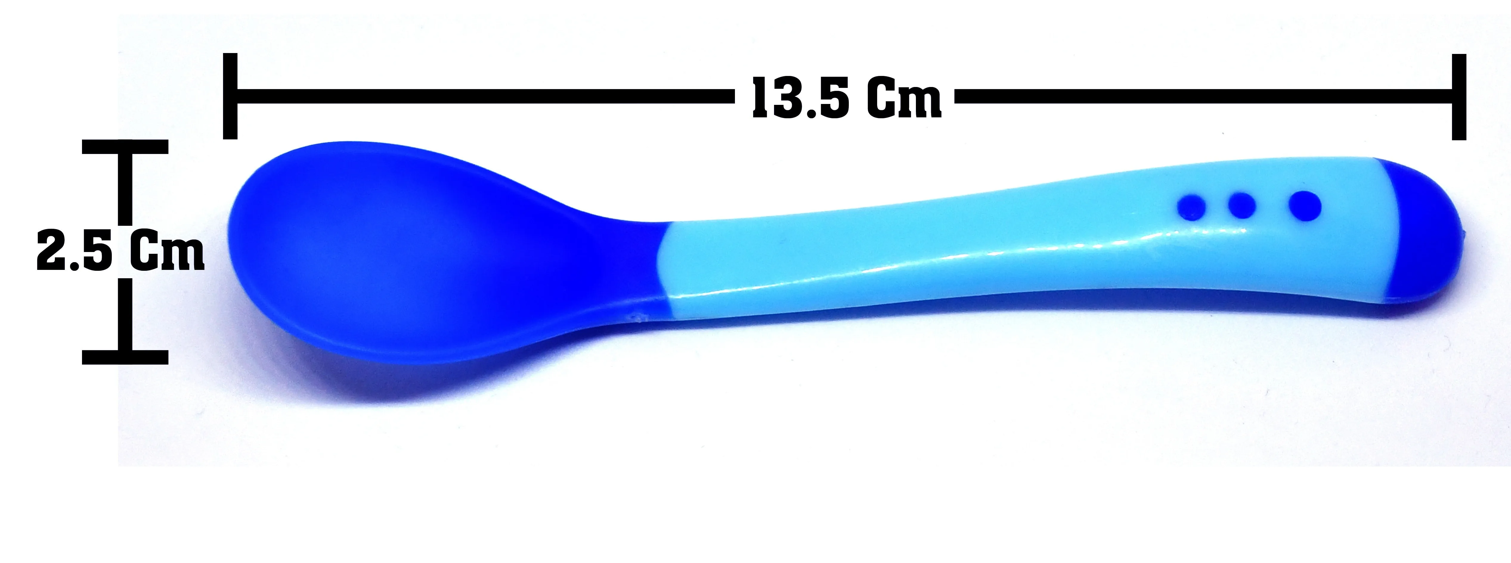 THE LITTLE LOOKERS Silicone Tip Heat Sensitive Silicone Spoons | Temperature Sensing Spoons | Spoon Set(Red, Blue& Yellow)