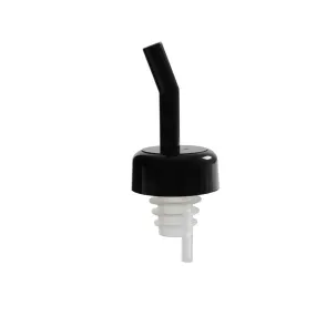 Thunder Group PLPR700BK 4-1/6" x 1-1/2" Acrylonitrile Flow Liquor Black Pourer with Black Collar Pack of 12