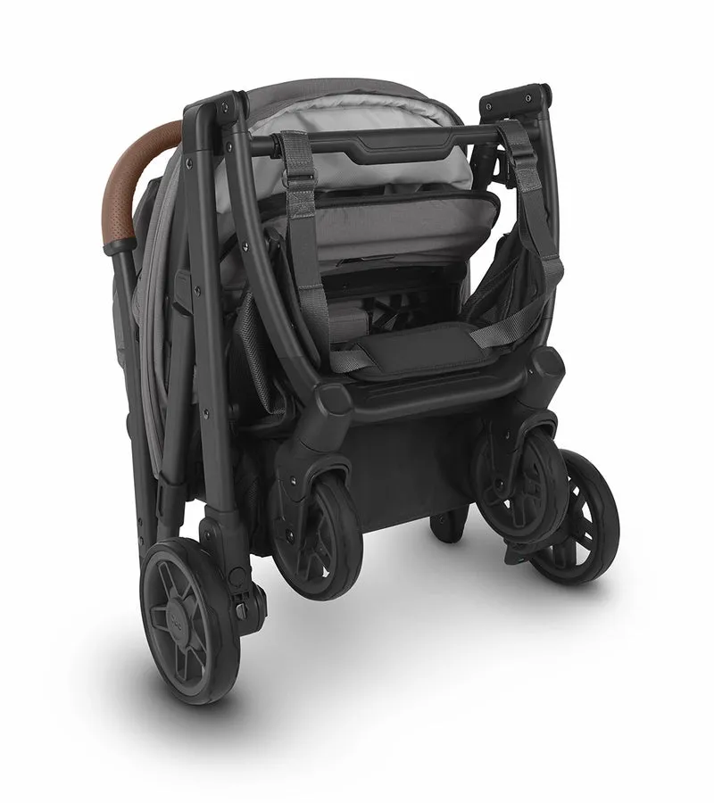 UPPAbaby Minu V2 Compact Stroller - Greyson (Charcoal Melange/Carbon/Saddle Leather)