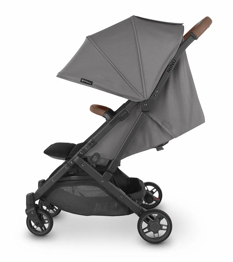 UPPAbaby Minu V2 Compact Stroller - Greyson (Charcoal Melange/Carbon/Saddle Leather)