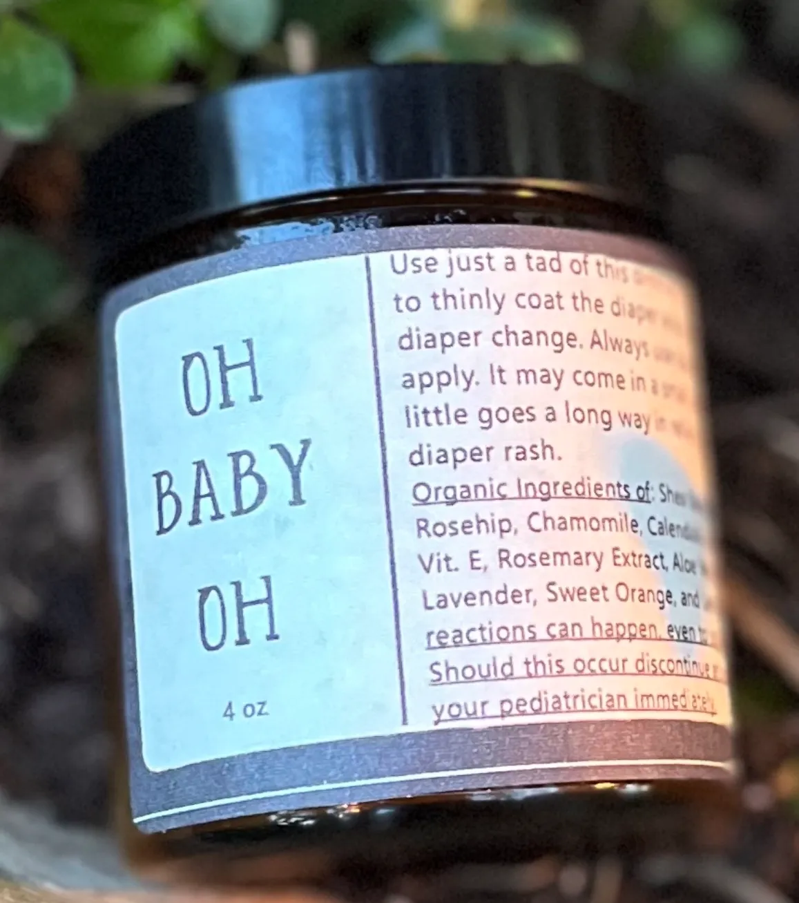 Wholesale Oh Baby Oh - Organic Handmade Diaper Balm /Chafing/Cracked Skin- to help soothe any bottom (including adults)- Minimum order of 4