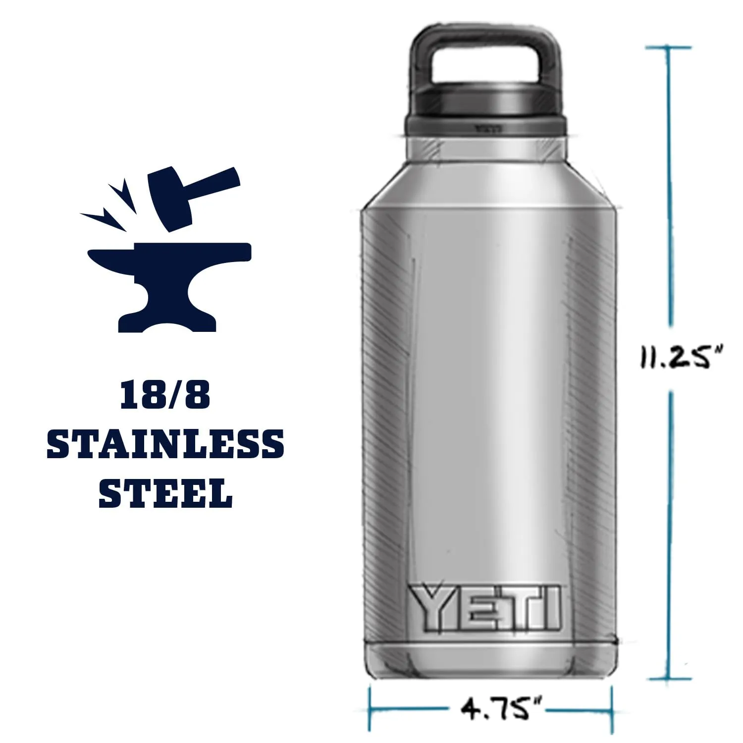 YETI Rambler 64 oz Bottle, Vacuum Insulated, Stainless Steel with Chug Cap, Cosmic Lilac